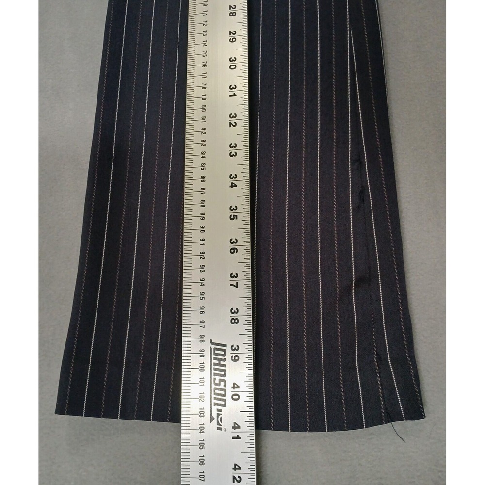Apostrophe Womens‎ Vanessa Navy Pinstripe Wide Straight Leg Dress Pants Size 6 - Picture 5 of 14